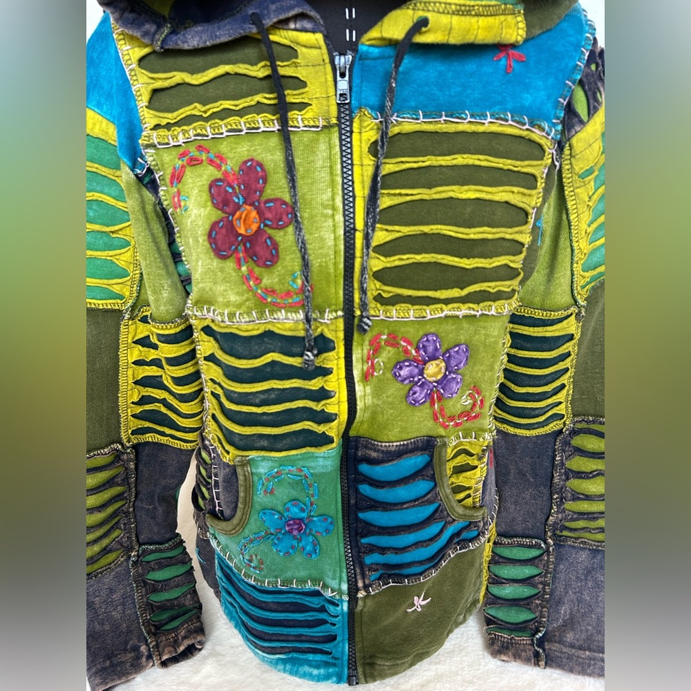 Rhea Pixie Elf Bold Patchwork Boho Hippie Gypsy F… - image 4